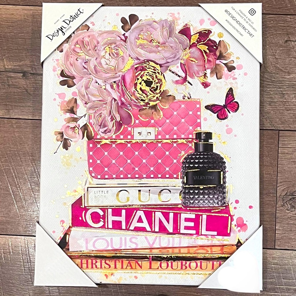 Nwt cute pink and gold canvas